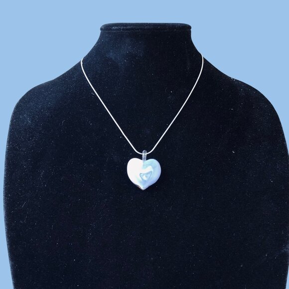 FAS Designer Italy Necklace Sterling Silver & Puffy Heart Pendant Double Sided - Picture 15 of 15